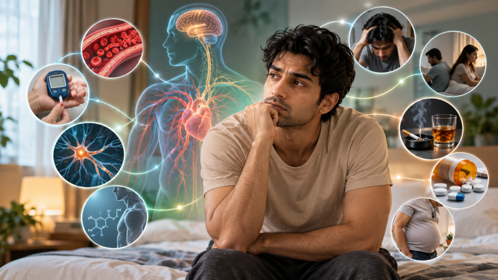 Erectile Dysfunction क्यों होता है? ED के संभावित कारण और Risk Factors