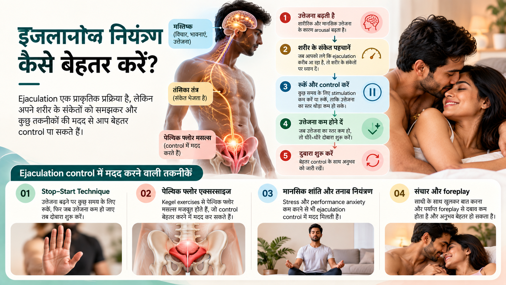 Ejaculation control बेहतर करने की behavioral techniques